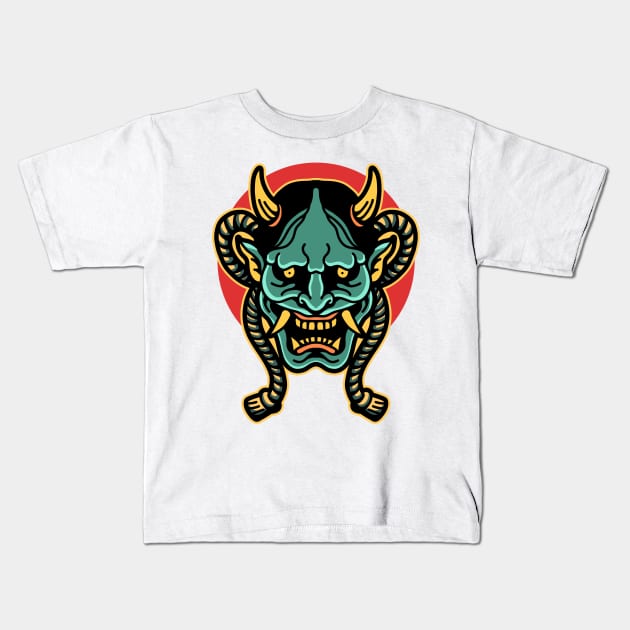 oni mask Kids T-Shirt by donipacoceng